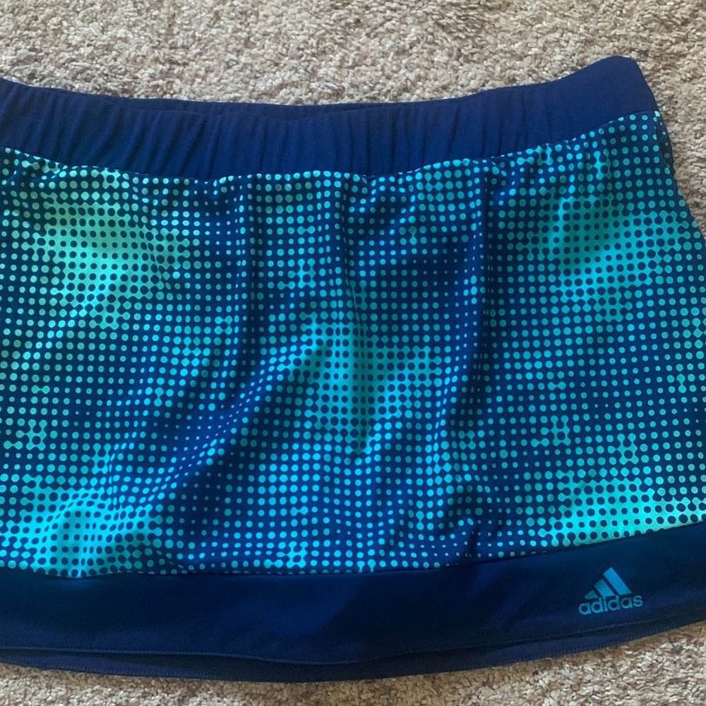 adidas Blue and Teal Dotted Athletic Skirt
